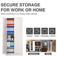 thumbnail image 5 of Metal Storage Cabinet, White-black Large Garage Storage Cabinet with 4 Adjustable Shelves and Lockable Doors, 72 inch Tall Storage Cabinet for Office, Workshop, Utility Room, 5 of 10