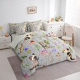 thumbnail image 2 of jejeloiu Gray Watercolor Cat 7-Piece Twin Bedding Sets For Kids,Cute Floral Kitten Bedding Comforter Set For Girl,Reversible, 2 of 7
