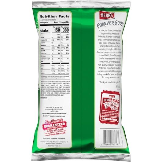 (Price/Case)Herr Foods 6538 Sour Cream & Onion Chips, 2.5 Ounces