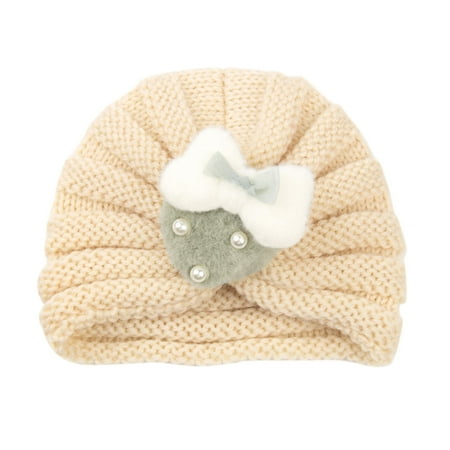 

QWERTYU Infant Baby Toddler Winter Beanie Children Knitted Hat Bow Ski Cap for Girl Boy 6M-3Y One size