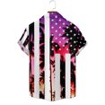 thumbnail image 4 of GLVSZ Mens Vintage Button Down Bowling Shirts 4th of July American Flag Patriotic T-Shirts Short Sleeve Hawaiian Summer Beach Printed Casual Shirts, 4 of 4