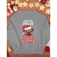 thumbnail image 4 of Tstars Womens Christmas Sweatshirt Gift for Dog Lover Pug Fans Santa Paws Holiday Shirt Xmas Party, 4 of 6
