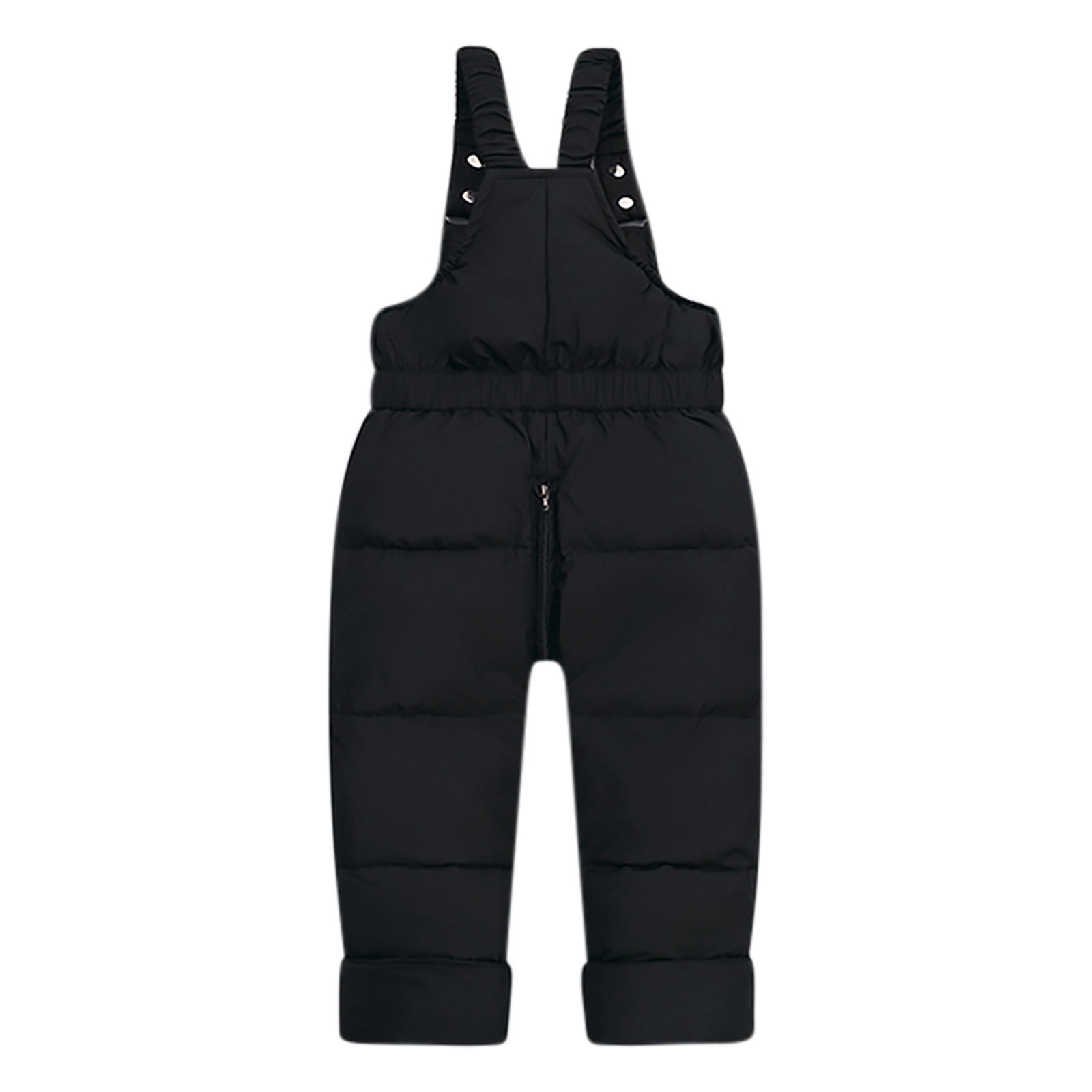 Jinhomg Unisex Baby Winter Snowsuit 2 Piece Toddler Warm Suits 2025 Trendy Windproof Faux Fur Trim Hooded Puffer Coat with Snow Bib Pants Sets Summer Saving Black 2 Years
