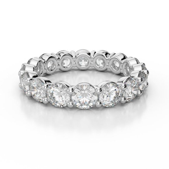 3.20 Ct Round Diamond Wedding Bands for Women Solid 18K White Gold