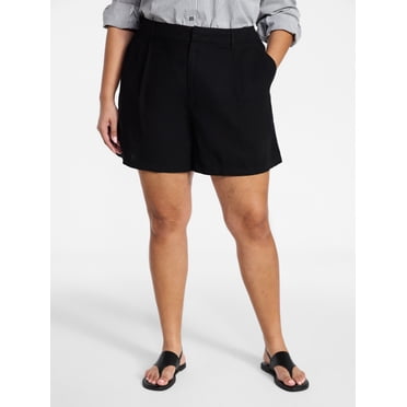 Terra & Sky Women's Plus Linen Blend Shorts, Sizes 0X-4X