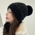 thumbnail image 6 of Women Winter Pompom Beanie Hat with Warm Fleece Lined, Thick Slouchy Snow Knit Skull Ski Cap, 6 of 7