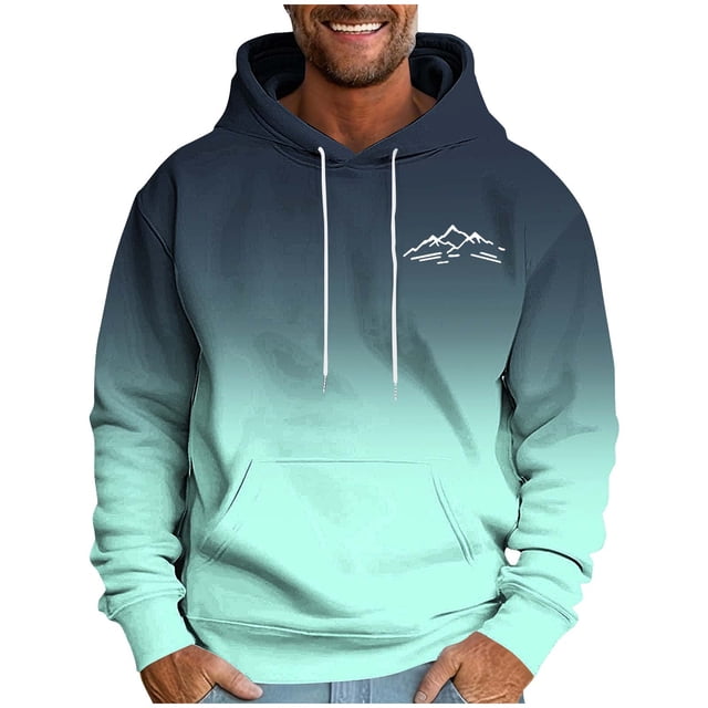 Hoodie for Men Fashion Print Leisure Draw Rope Hooded Sweatshirt for Outdoor, Casual, Daily Use