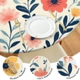 thumbnail image 4 of Pioneer Flower Floral Print Pattern Round Fitted Tablecloth with Elastic Edge,Dining Table Cover Waterproof,Outdoor Round Tablecloth for Camping,Dining,Indoor and Outdoor, 4 of 7