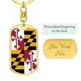 thumbnail image 3 of Maryland State Flag Keychain Dog Tag Stainless Steel or 18k Gold, 3 of 16