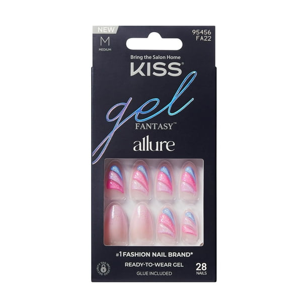 Gel KISS Fantasy Allure Almond Pink Medium de Press On Nails