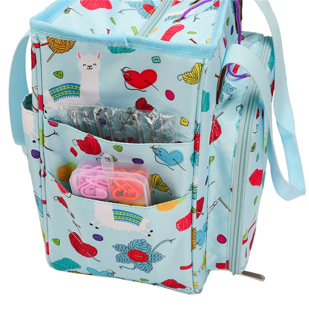 HOMYL Knitting Bag Crochet Needles Tote Bag Yarn Wool Crafts Sewing Tools Storage Case Style 2