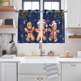 thumbnail image 2 of Gingerbread Christmas Kitchen Curtains Window Panels, Xmas Balls Branches Navy Blue Insulated Window Treatment Curtain, Grommet Curtains for Bedroom/Living Room/Bathroom, 2 Piece 52"Wx45"L, 2 of 8