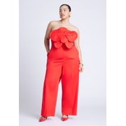 ELOQUII Women's Plus Size Flower Jumpsuit