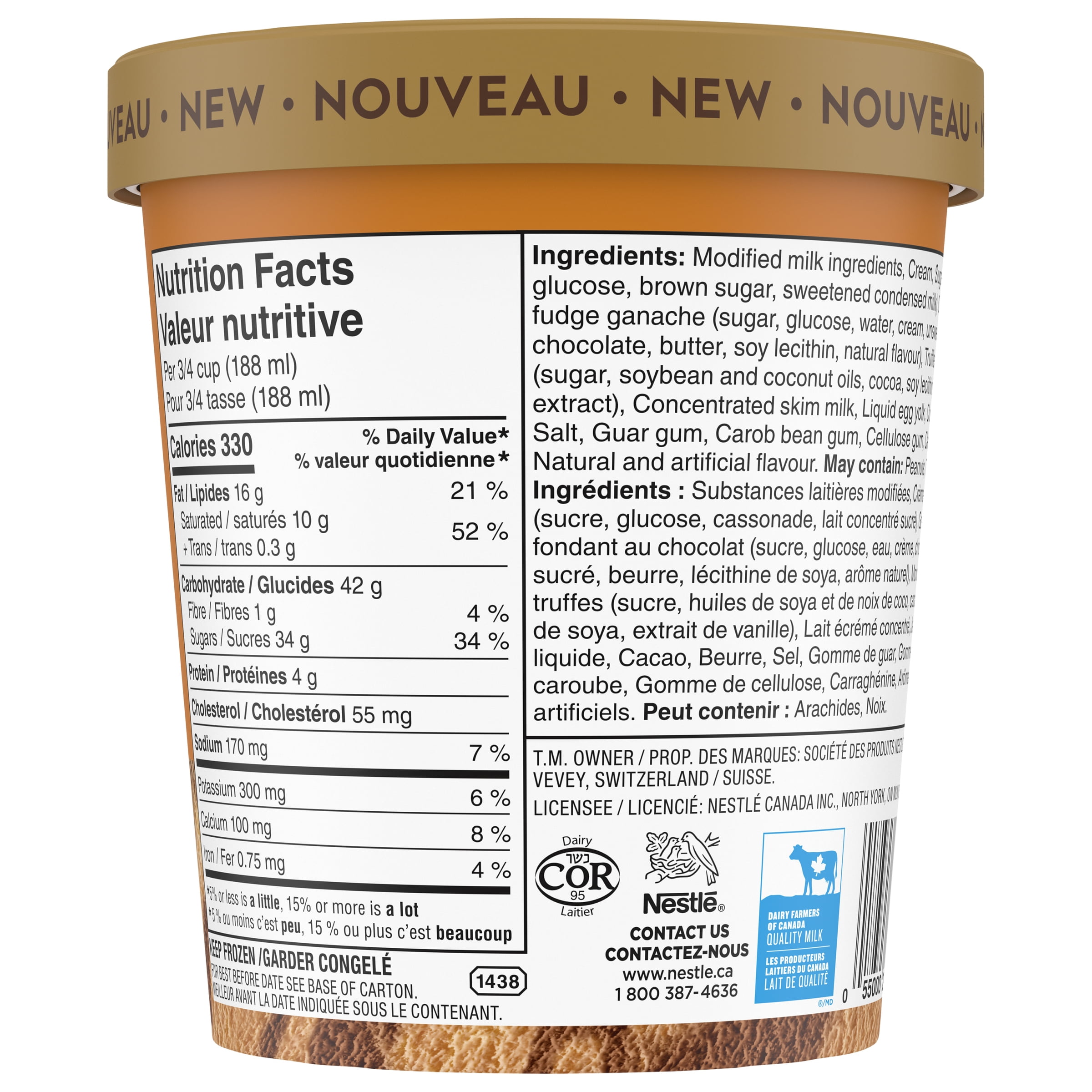 AERO Truffle Salted Caramel Ice Cream Tub, 450 ML