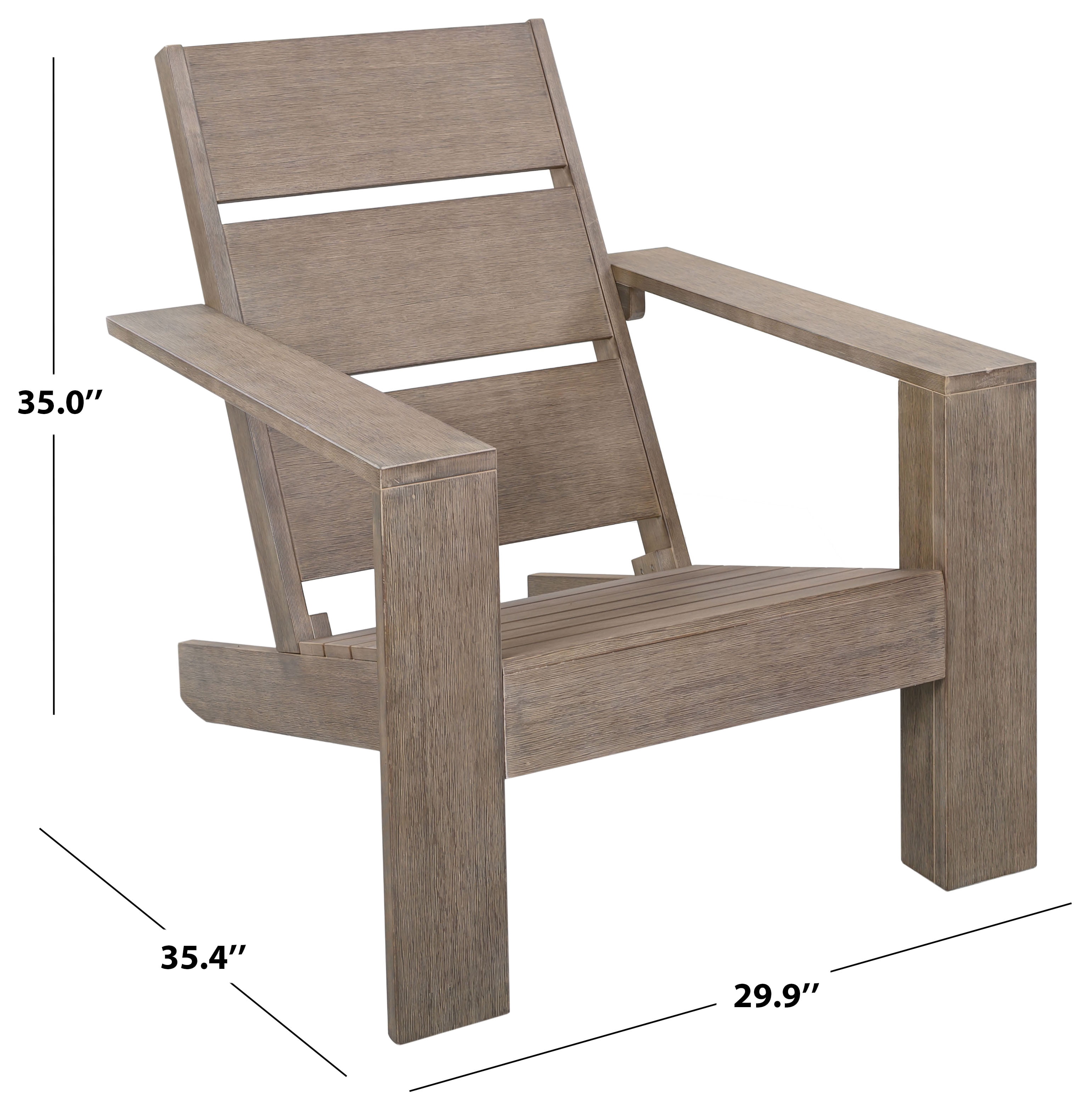 Safavieh Couture Coral Eucalyptus Adirondack Chair, Gray