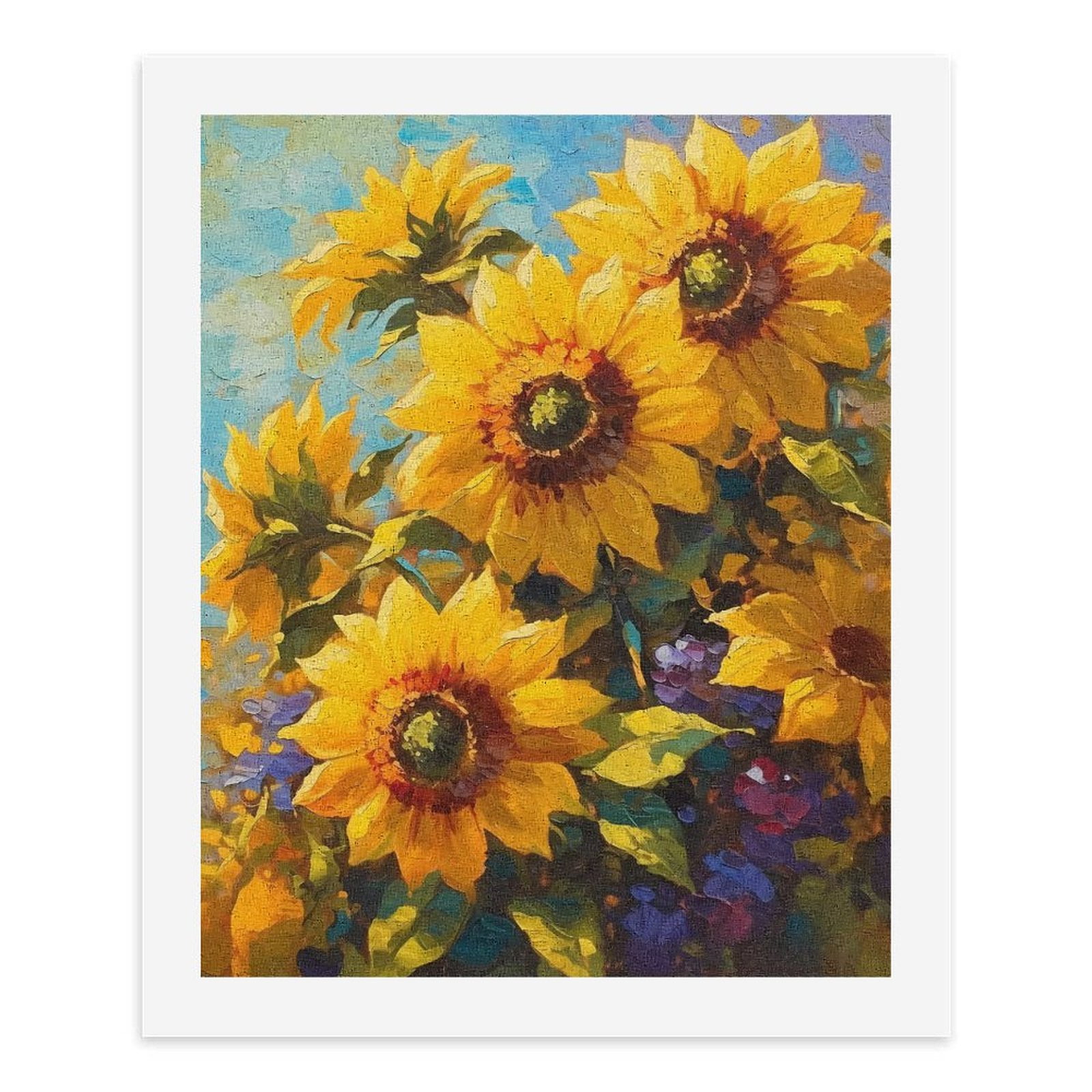 Paint By Numbers Kit for Adults Beginner - DIY Sunflowers Colorful Oil Painting Art Canvas Painting Kits for Adults, Frameless Paint By Number for Adults for Home Wall Decor 16x20 Inch