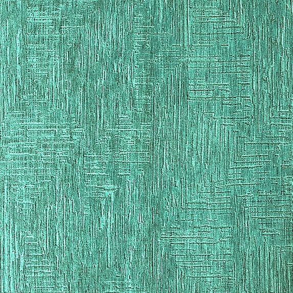Ahgly Company Machine Washable Indoor Square Solid Turquoise Blue Modern Area Rugs, 8' Square