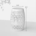 thumbnail image 2 of 9.4" Steel Patio End Table Round Hollow Drum Side Table Accent Table for Indoor and Outdoor, White, 2 of 10