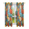 thumbnail image 7 of Yayeee Window Curtains Light Filtering 63"x52" Grommet Panel Pair Home Living Room Decor, Blooming Flowers, 7 of 7