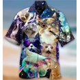 thumbnail image 4 of Camisa hawaiana divertida para hombre, sudadera playera con estampado de gato y música en 3D, camisa de manga corta de diseñador callejero, ropa para hombre de alta calidad, 4 of 5