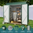 thumbnail image 7 of Lofka 6' x 4' Outdoor Storage Shed, Metal Garden Tool Storage Shed with Double Lockable Doors, Green, 7 of 7