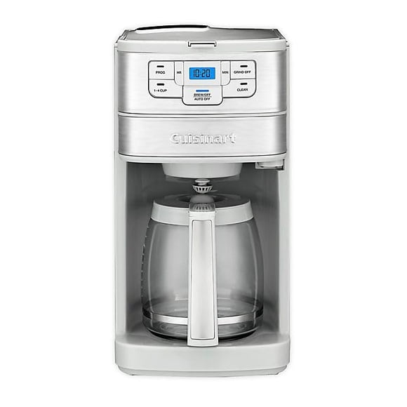 Cuisinart Cafetera automática de acero inoxidable para moler y preparar 12 tazas con programabilidad de 24 horas, configuración de 1 a 4 tazas y jarra de vidrio