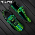 thumbnail image 1 of Zapatillas planas para hombre, con estampado tribal polinesio de tortuga, informales, con cordones, transpirables, para caminar, 1 of 6