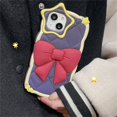 thumbnail image 1 of Funda de silicona de celosía de diamante con lazo 3D para iPhone 14, 13, 12, 11 Pro Max, protector suave de lente de estrella encantadora Fivean unisex, 1 of 2