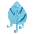 thumbnail image 4 of Adhesive Wall Hooks - Leaf Shape Self-Adhesive Hanger with Vacuum Grip - 5.3 Inch Wall Clothes Hanger for Coat Towel and Bag Storage - 1 Pack - Blue, 4 of 4