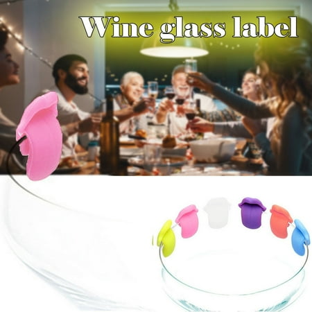 

Yjdsgif Clearence Home Decor Glass Recognizer Creative Silica Gel Label Red Wine Cup And Rea Cup Pendant 6PC Gifts