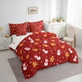 thumbnail image 3 of Homewish Cartoon Xmas Snowman 7-Piece Twin Bedding Sets,Sweet Christmas Cnady Cane Bedding Comforter Set,Red White Sheet Sets For Girls,Luxury Bedroom Decor Reversible, 3 of 8