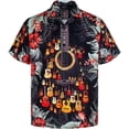 thumbnail image 2 of Camisa hawaiana de playa para hombre con estampado 3D de guitarra, camisas Alho de manga corta con botones, blusas de gran tamaño para hombre, 2 of 5