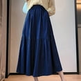 thumbnail image 2 of Women's Flare Wide Leg Palazzo Pants Loose Solid Elastic Waist High Waist Summer Casual Pleated and Flowy Dress Pants Free Size(Free Size,Blue), 2 of 5