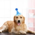 thumbnail image 4 of Chapeau d'Anniversaire pour Animaux de Compagnie, Chapeau de Fête pour Chat et Chien, Ensemble de Coiffeuse Colorée Macaron avec Pompon et Bandeau Réglable, 4 of 5