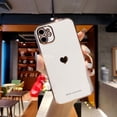 thumbnail image 1 of Funda de teléfono con corazón de amor electrochapado para iPhone 11 Pro 13 12 14 Pro Max XR XS X XS Max 7 8 Plus, funda protectora trasera a prueba de golpes Tan Jianjun unisex, 1 of 2