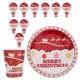 thumbnail image 5 of Juego de 20 platos y vasos de papel navideños redondos y desechables para niños y adultos, ideal para fiestas navideñas de invierno., 5 of 7
