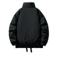 thumbnail image 3 of hopeusnice Men's Winter Warm Down Jacket Stand Collar Loose Thickened Coat Male Outerwear Parkas Black Black L, 3 of 3