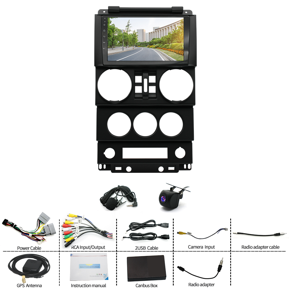 Android Car Stereo For Jeep Wrangler 2007-2010 (4 Door) - 15" Touchscreen With CarPlay, Android Auto & Backup Camera
