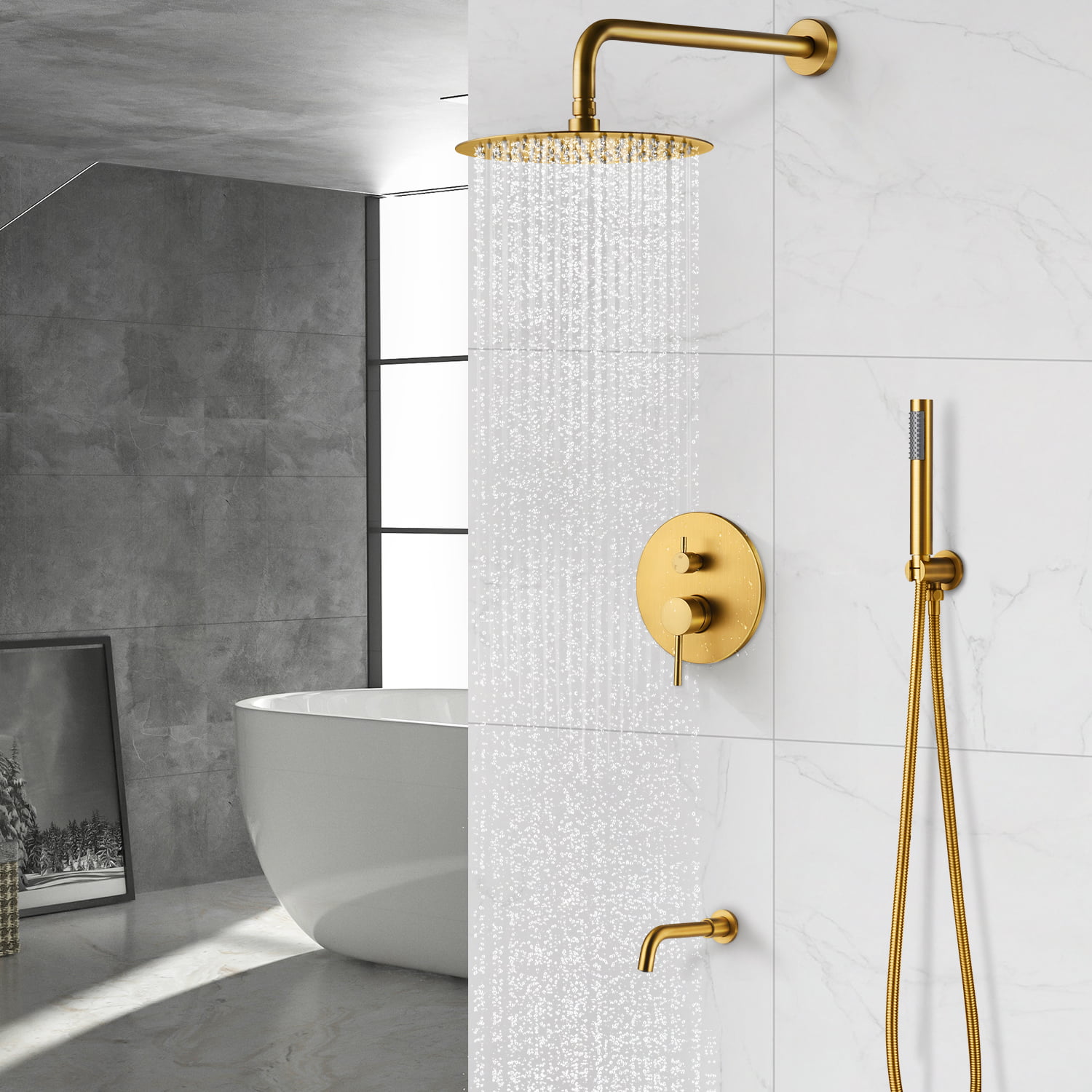 12" 30cm Digital Concealed Faucet Shower Faucet Rain Shower Head Shower System Shower 