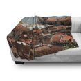 thumbnail image 3 of European Soft Flannel Fleece Throw Blanket, View of Central Lisbon Portugal with Rooftops and Sea Old Town Nostalgic City, Cozy Plush for Indoor and Outdoor Use, 60" x 80", Multicolor, by Ambesonne, 3 of 6