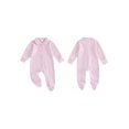 thumbnail image 2 of BemeyourBBs Newborn Baby Girl Boy Spring Fall Winter Clothes Outfit Footed Romper 0 3 6 Months Casual Long Sleeve Lapel Collar Stripes Print Zip Up Footie Jumpsuit One Piece Outfits, 2 of 9