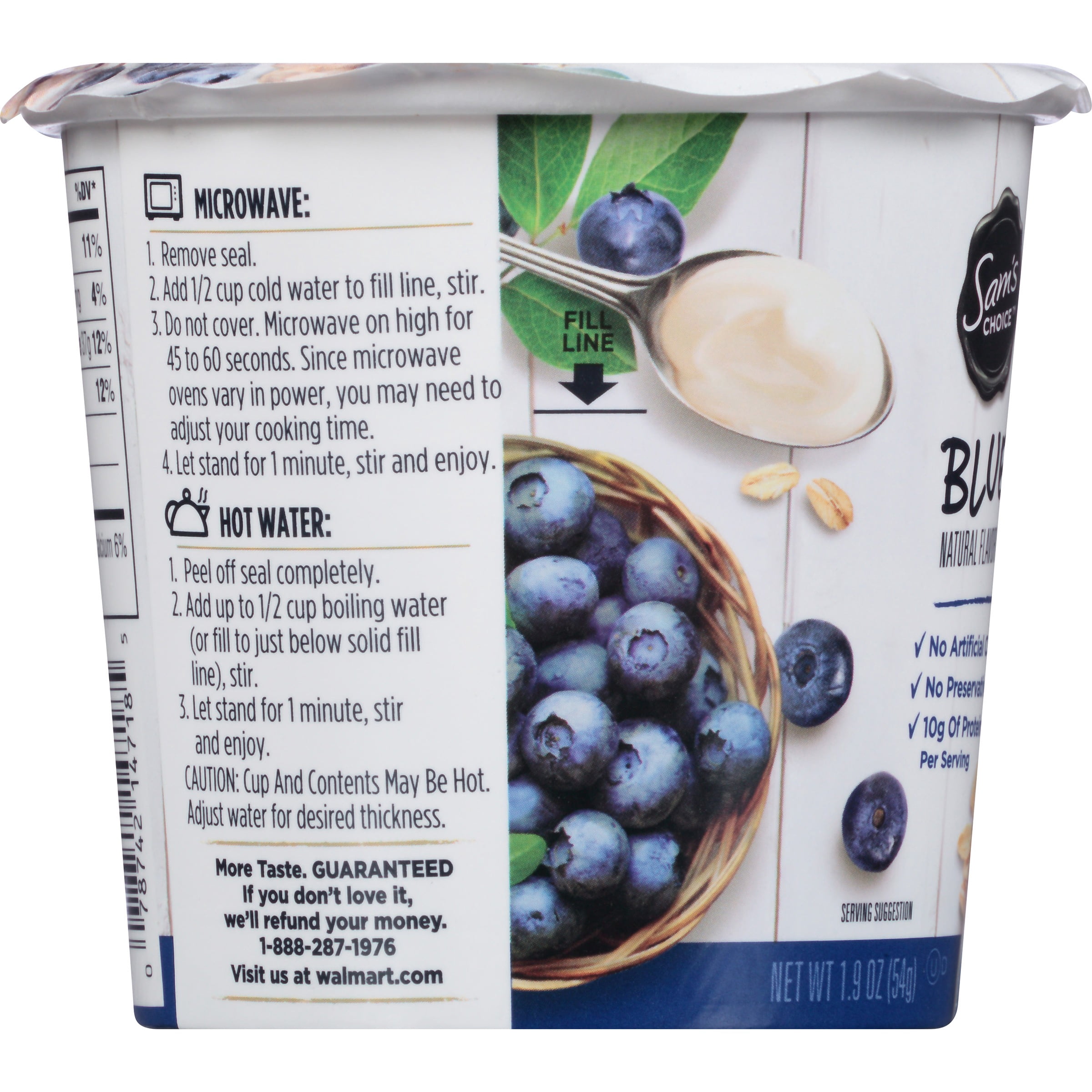 Sam's Choice, Instant Oatmeal, Creamy Blueberry, 1.9 oz