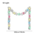 thumbnail image 3 of 16.4 ft Christmas Tinsel Garland with Light, Multicolor, Pastel Christmas Candy Decorations Prelit Tinsel Garland Battery Operated 50 LED Hanging for New Year Party Decor, 3 of 7