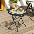 thumbnail image 2 of Crestlive Products Outdoor Side Tables Foldable Patio Side Table with Tempered Glass Table Top, Black, 2 of 8
