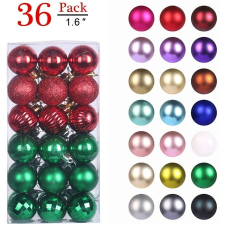 Christmas Balls Ornaments For Xmas Tree Shatterproof Christmas Tree Decorations Large Hanging Ball Red Green 1 6 X 36 Pack Walmart Canada