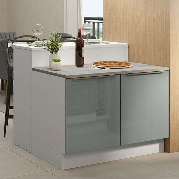 Isla de Cocina con Encimera y Mostrador Madesa Lux 120cm BG