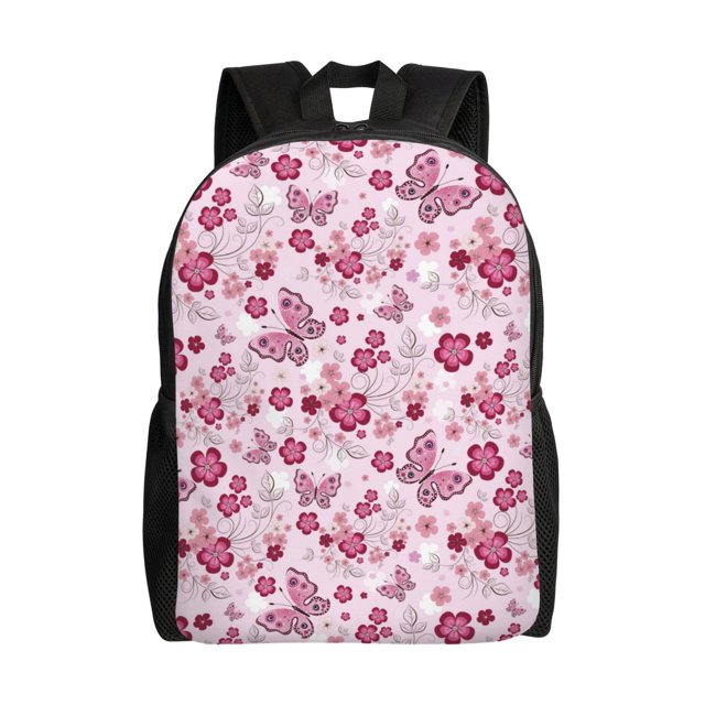 Fotbe Flower Butterfly Mochila de Viaje para Laptop, Mochila Ejecutiva Delgada y Resistente 15.6"