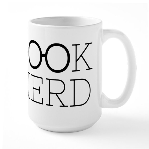 CafePress - Book Nerd - 15 oz Ceramic Large White Novelty Mug