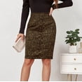 thumbnail image 4 of Skirts for Women Printing Leopard Pattern Women's Trendy Mid Long Leopard Print High Waist A-line Skirt Skirt Skirt Midi Fit And Flare Y2K Trendy Elegant A-Line Swing Hem Ruched Skirt, 4 of 5
