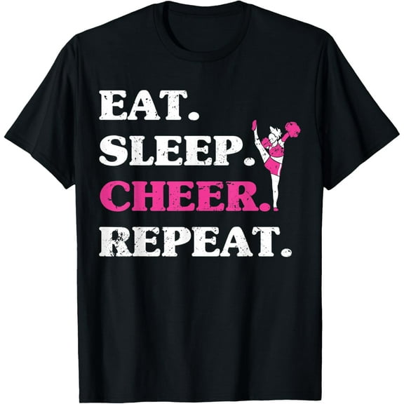 Eat Sleep Cheer Repeat Cheerleading Dance Cheerleader Girls T-Shirt